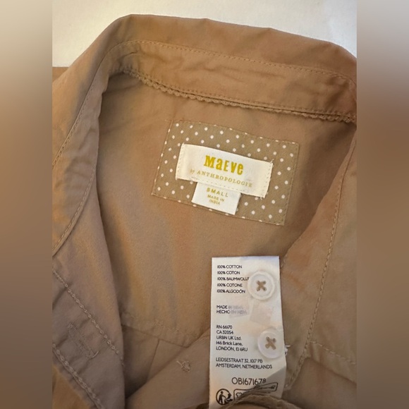 $98 MAEVE BY ANTHROPOLOGIE The Bennet Oversized Shirt Sz S Long Sleeve Hi-Low - Picture 10 of 16